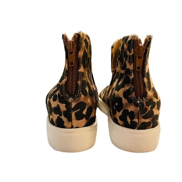Steve Madden Claud Leopard Cheetah Print High Top Sneakers - Picture 3 of 5